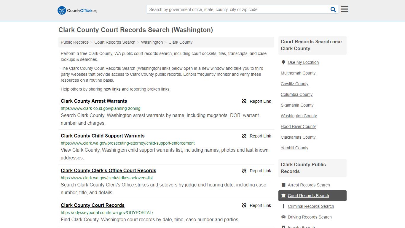 Clark County Court Records Search (Washington)